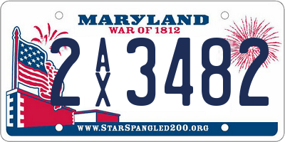 MD license plate 2AX3482