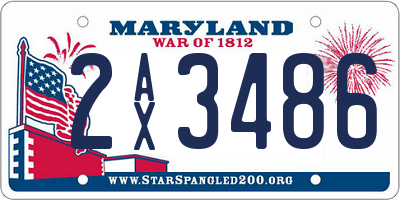 MD license plate 2AX3486