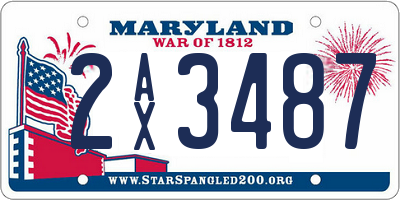 MD license plate 2AX3487