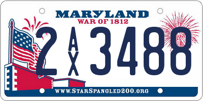 MD license plate 2AX3488