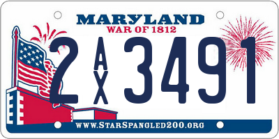 MD license plate 2AX3491