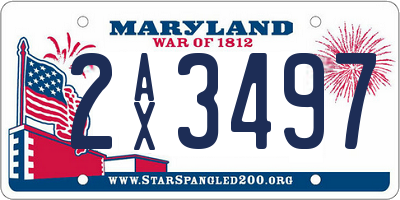 MD license plate 2AX3497