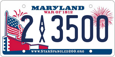 MD license plate 2AX3500