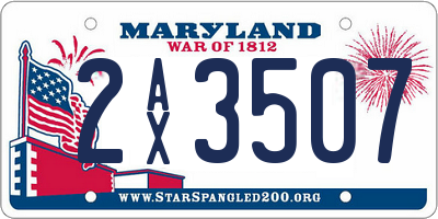 MD license plate 2AX3507