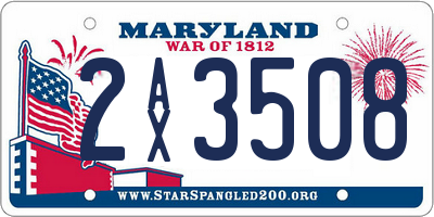 MD license plate 2AX3508