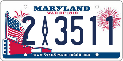 MD license plate 2AX3511