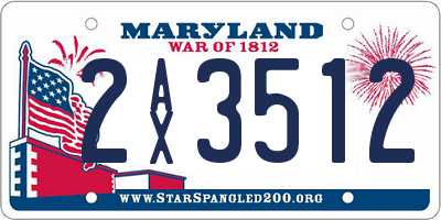 MD license plate 2AX3512