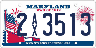 MD license plate 2AX3513