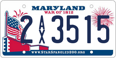 MD license plate 2AX3515