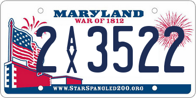 MD license plate 2AX3522