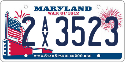MD license plate 2AX3523