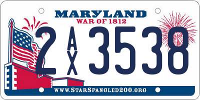 MD license plate 2AX3538