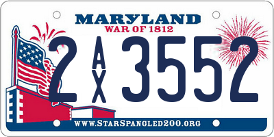 MD license plate 2AX3552
