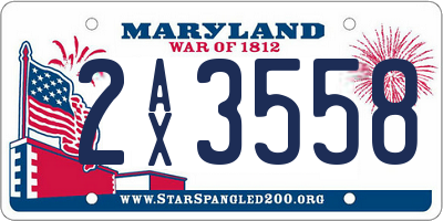 MD license plate 2AX3558