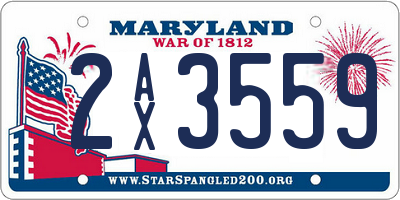 MD license plate 2AX3559