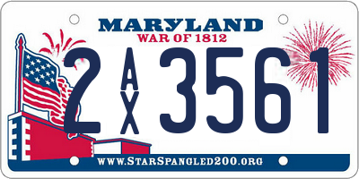 MD license plate 2AX3561