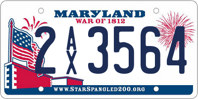 MD license plate 2AX3564