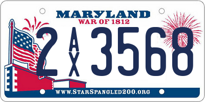 MD license plate 2AX3568