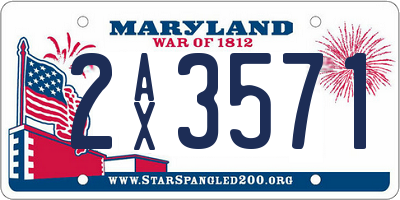 MD license plate 2AX3571