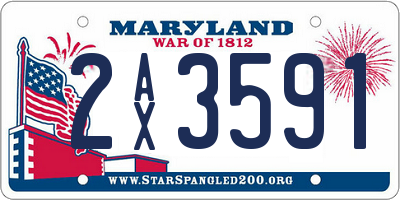 MD license plate 2AX3591