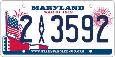 MD license plate 2AX3592