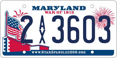 MD license plate 2AX3603