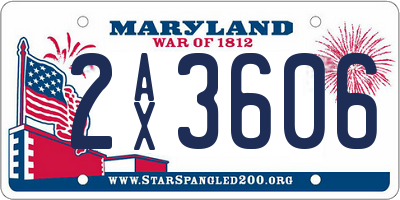MD license plate 2AX3606