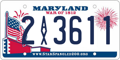 MD license plate 2AX3611