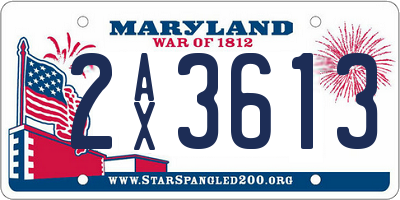 MD license plate 2AX3613
