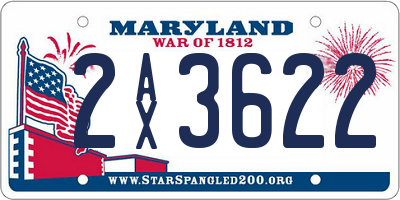 MD license plate 2AX3622
