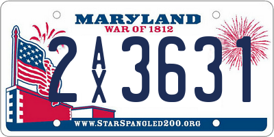 MD license plate 2AX3631