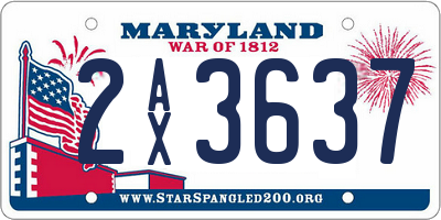 MD license plate 2AX3637