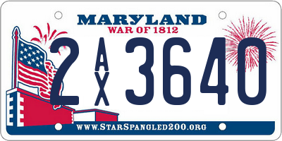MD license plate 2AX3640