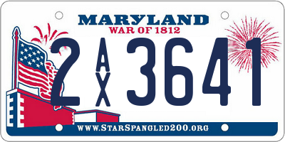 MD license plate 2AX3641