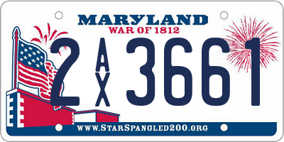 MD license plate 2AX3661