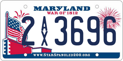 MD license plate 2AX3696