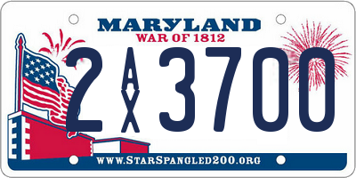 MD license plate 2AX3700