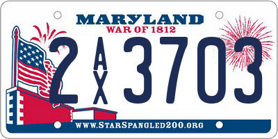 MD license plate 2AX3703