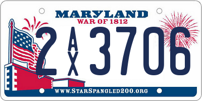 MD license plate 2AX3706
