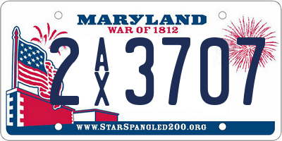 MD license plate 2AX3707