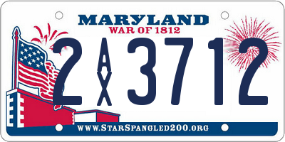 MD license plate 2AX3712