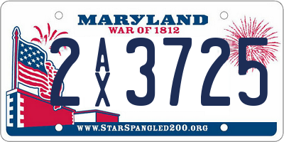 MD license plate 2AX3725