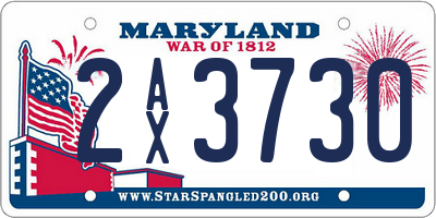 MD license plate 2AX3730