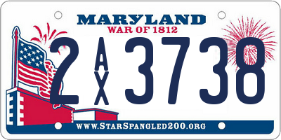 MD license plate 2AX3738
