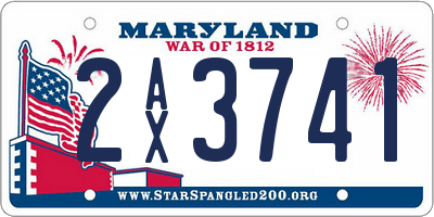 MD license plate 2AX3741