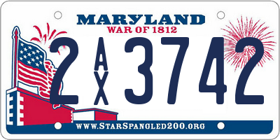 MD license plate 2AX3742