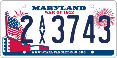 MD license plate 2AX3743