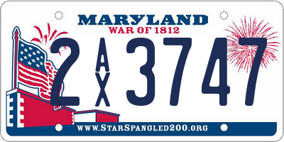 MD license plate 2AX3747