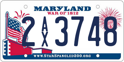 MD license plate 2AX3748