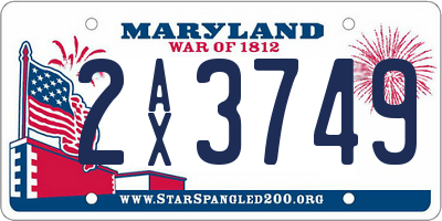 MD license plate 2AX3749